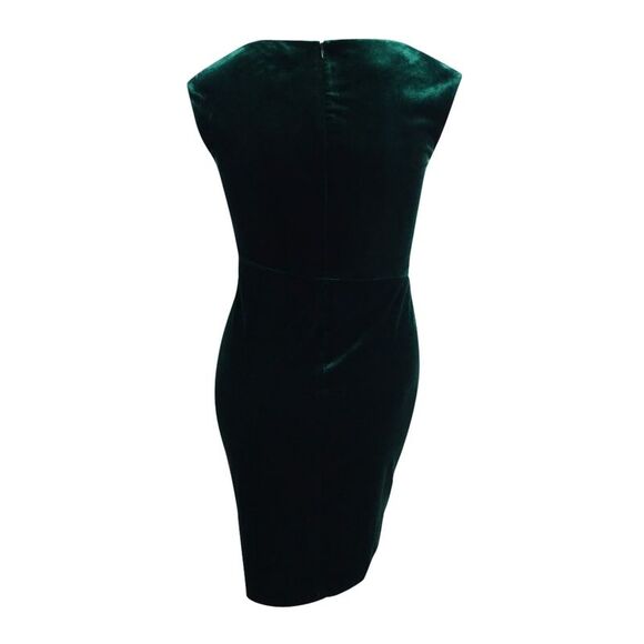 Lauren by Ralph Lauren Women's Stretch-Velvet Sheath Dress - Forest - Picture 2 of 2